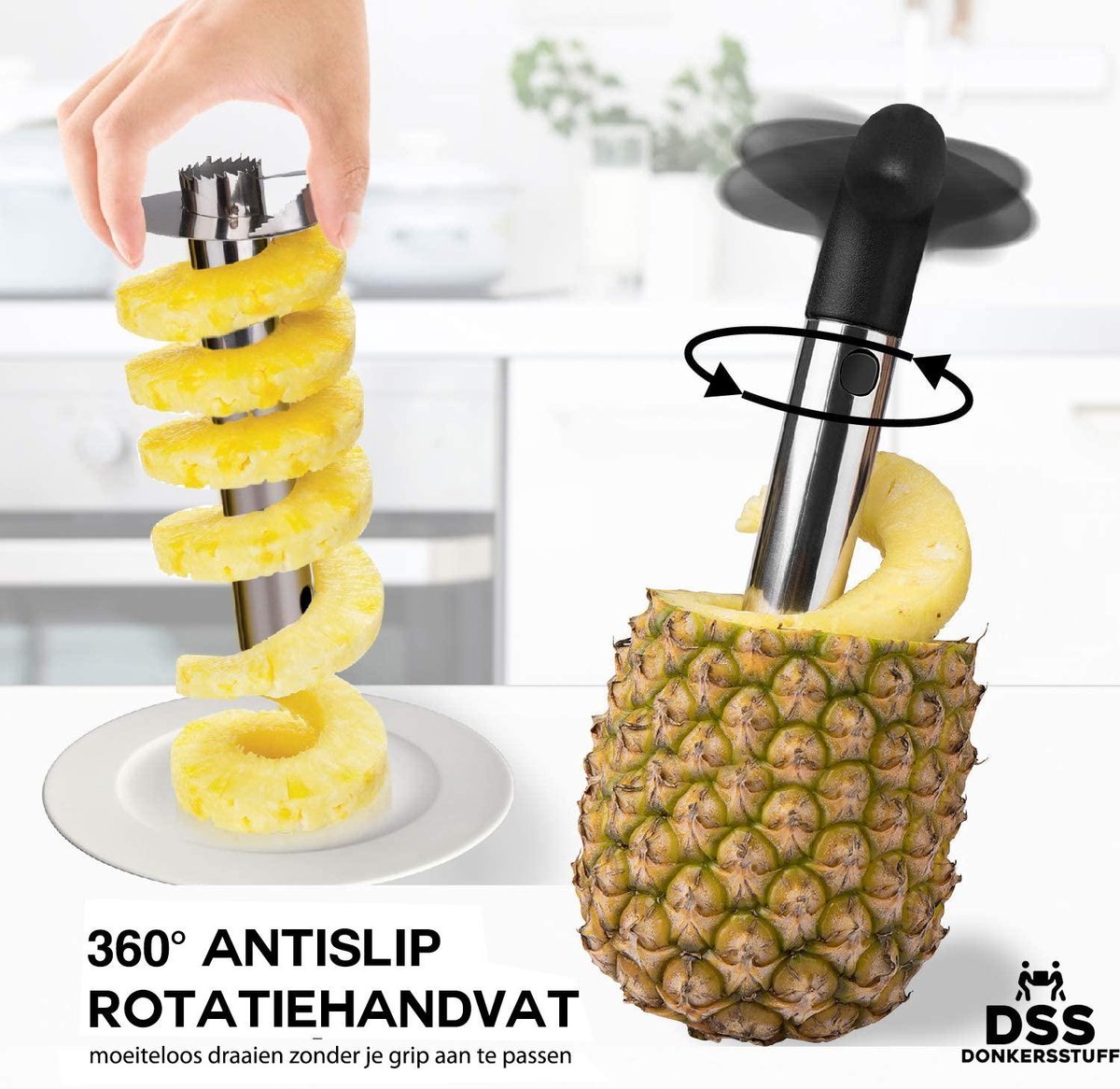 Donkersstuff - Coupe-ananas - Ananas - Eplucheur - Vide-ananas - Vide-pomme