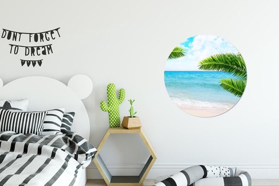 WallCircle - Cercle Mural - Cercle Mural - Tropical - Palmier - Plage - Aluminium - Dibond - 60x60 cm - Intérieur et Extérieur