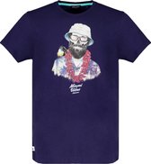 DEELUXE T-shirt met skull print ALOHA Navy