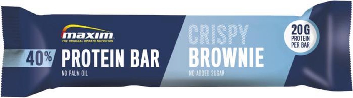 15x Maxim 40% Protein Bar Crispy Brownie 50g
