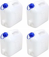 4x stuks jerrycans voor water 5 liter - incl. schenkkraan - waterjerrycan / watertank