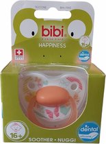Bibi Happiness fopspeen Favourites 16+ mnd - Baby - 16+ - Fopspeen - Dental - Siliconen - Soother - Oranke - Wit - BPA Free - Gratis Verzending