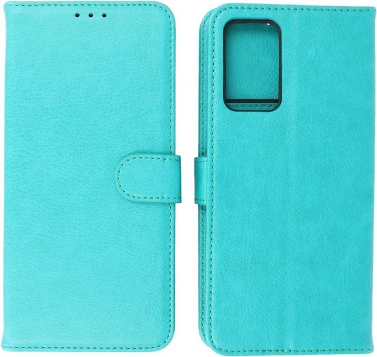 Oppo A16 Hoesje - Book Case Telefoonhoesje - Kaarthouder Portemonnee Hoesje - Wallet Case - Groen