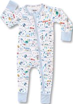 Zipster Verkeer - Baby Romper - Bamboe - Met 2-way ritssluiting - Maat 56-62