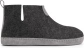 Travelin' Stay-Home Heren hoge sloffen - Wollen pantoffels - Suede zool - Grijs - Maat 41