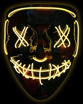 Halloween Masker - geel | Verkleedmasker - Purge - LED Masker