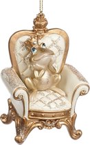 Viv! Home Luxuries Kerstornament - kikkerprins - creme goud - 10cm