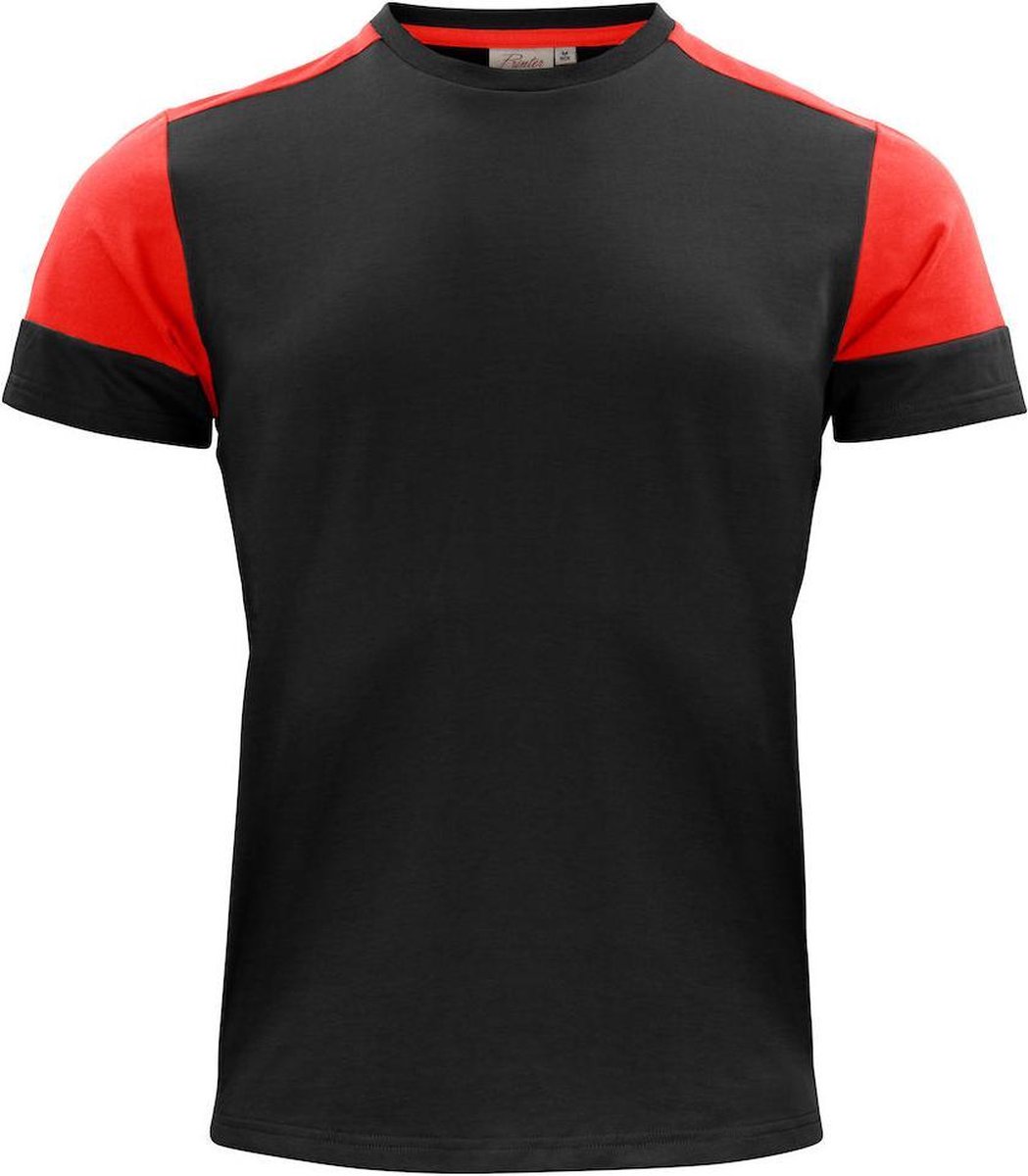 Printer Prime T-Shirt Heren Zwart/Rood - Maat XL