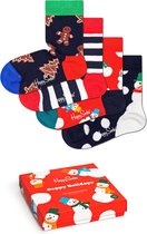 Happy Socks - Kids 4-Pack Holiday Gift Set - Unisex - Sokken