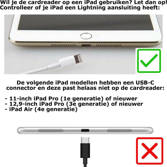 Apple iPhone / iPad Cardreader 4 in 1 - SD-Kaart / MicroSD kaart / USB / Lightning connector - Kaartlezer voor iPhone en iPad - Merkloos