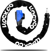 LLOCX Fiets Kettingslot van 1 meter met 2 Sleutels - 7mm Roestvrij Aluminium - Zwarte Kliksluiting - Krasvrije en Scheurvrije Sleeve