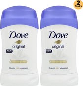 Dove Original Deodorant Stick - Anti-transpirant Deo Stick avec 0% d' Alcohol - 48 heures de protection contre la transpiration - Déodorant Femme - Pack de 2