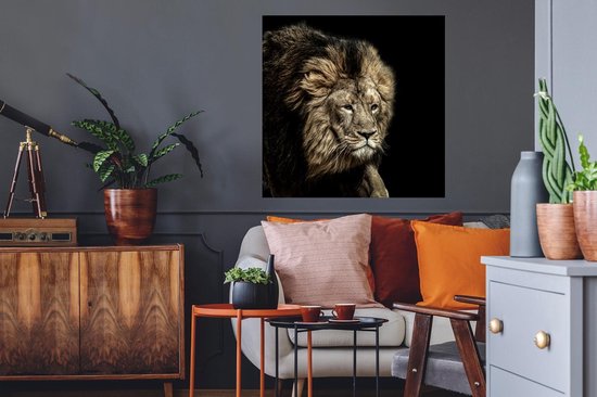 Stickers Stickers muraux - Lion - Animaux - Zwart - 50x50 cm - Film adhésif