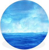 WallCircle - Wall Circle - Wall Circle Indoor - Aquarelle - Mer - Ciel - 120x120 cm - Décoration murale - Peintures Ronds XXL