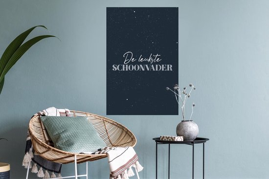 Muurstickers - Sticker Folie - Cadeau voor man - Quote - Schoonvader - De leukste schoonvader - Spreuken - 40x60 cm - Plakfolie - Muurstickers Kinderkamer - Zelfklevend Behang - Vaderdag cadeautje - Cadeau voor vader en papa