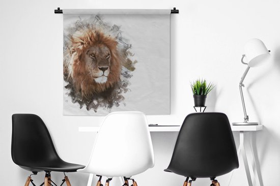 Tapisserie - Tapisserie - Lion - Ligne - Couleurs - 90x90 cm - Tapisserie