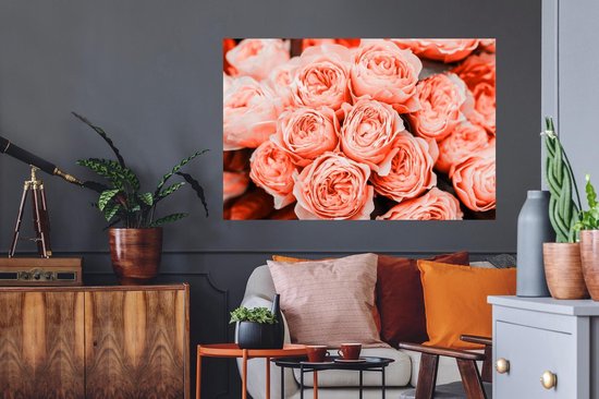 Stickers muraux - Film autocollant - Roses - Bouquet - Rose - 120x80 cm - Film adhésif - Stickers muraux Chambre d'enfant - Papier peint autocollant