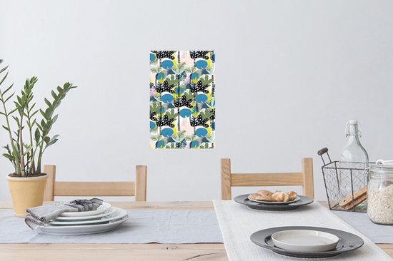 Stickers muraux - Jungle - Plantes - Couleurs - 20x30 cm - Feuille adhésive