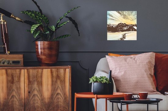 Stickers Stickers muraux - Mer - Berg - Soleil - 30x30 cm - Film adhésif