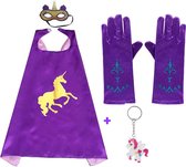 Carnavalskleding - Kostuum Kind - Eenhoorn - Unicorn Speelgoed - 3-Pack - Verkleedpak - Paars - Blauw - Roze - Cape - Masker - Unicorn Hanger - Verkleedkleding Meisje