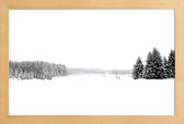 JUNIQE - Poster in houten lijst White White Winter -40x60 /Grijs & Wit