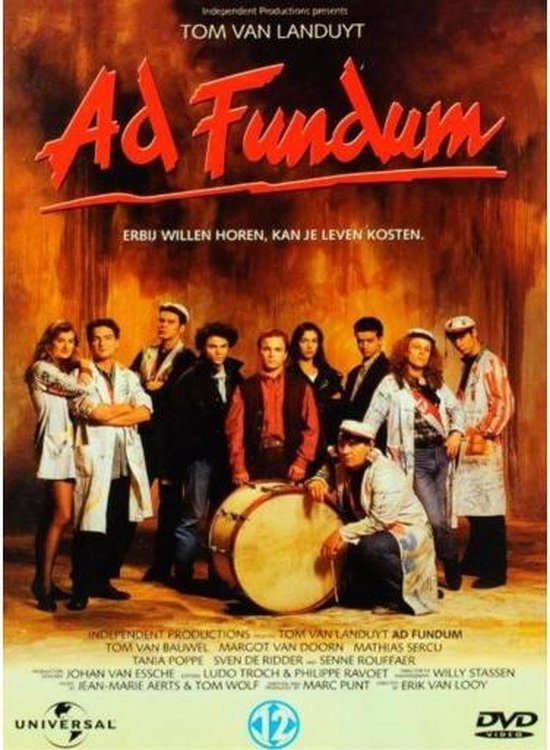 Filmcover "Ad Fundum" met cast. De titel is in rode letters.