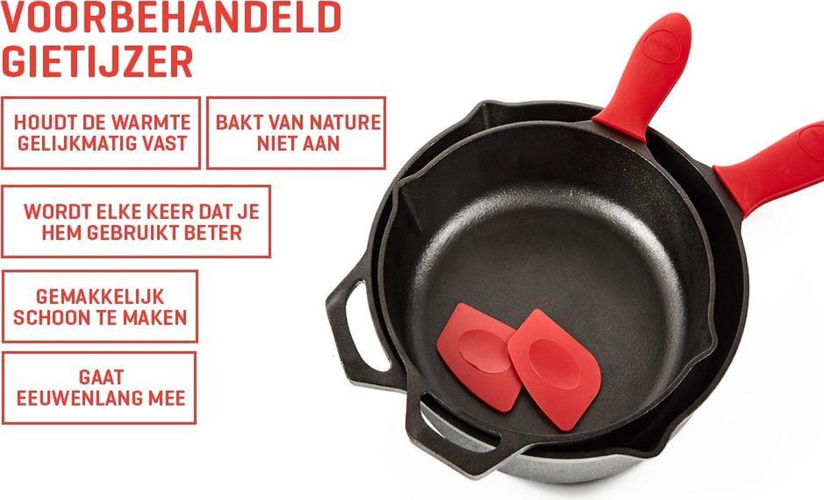 RFWR® Duurzame Dutch Oven Van Geëmailleerd Gietijzer Met Deksel Kookboek En Pannenlap Perfect Voor Stoven Braden En Brood Bakken