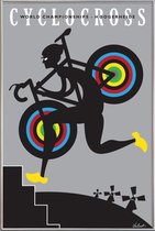 JUNIQE - Poster met kunststof lijst Hoogerheide -30x45 /Geel & Grijs
