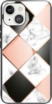 Marmer gehard glazen achterkant TPU-randhoes voor iPhone 13 (HCBL-11)