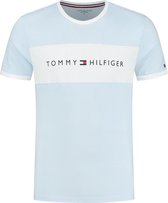 Tommy Hilfiger Logo Flag T-shirt - Mannen - Licht blauw - Wit