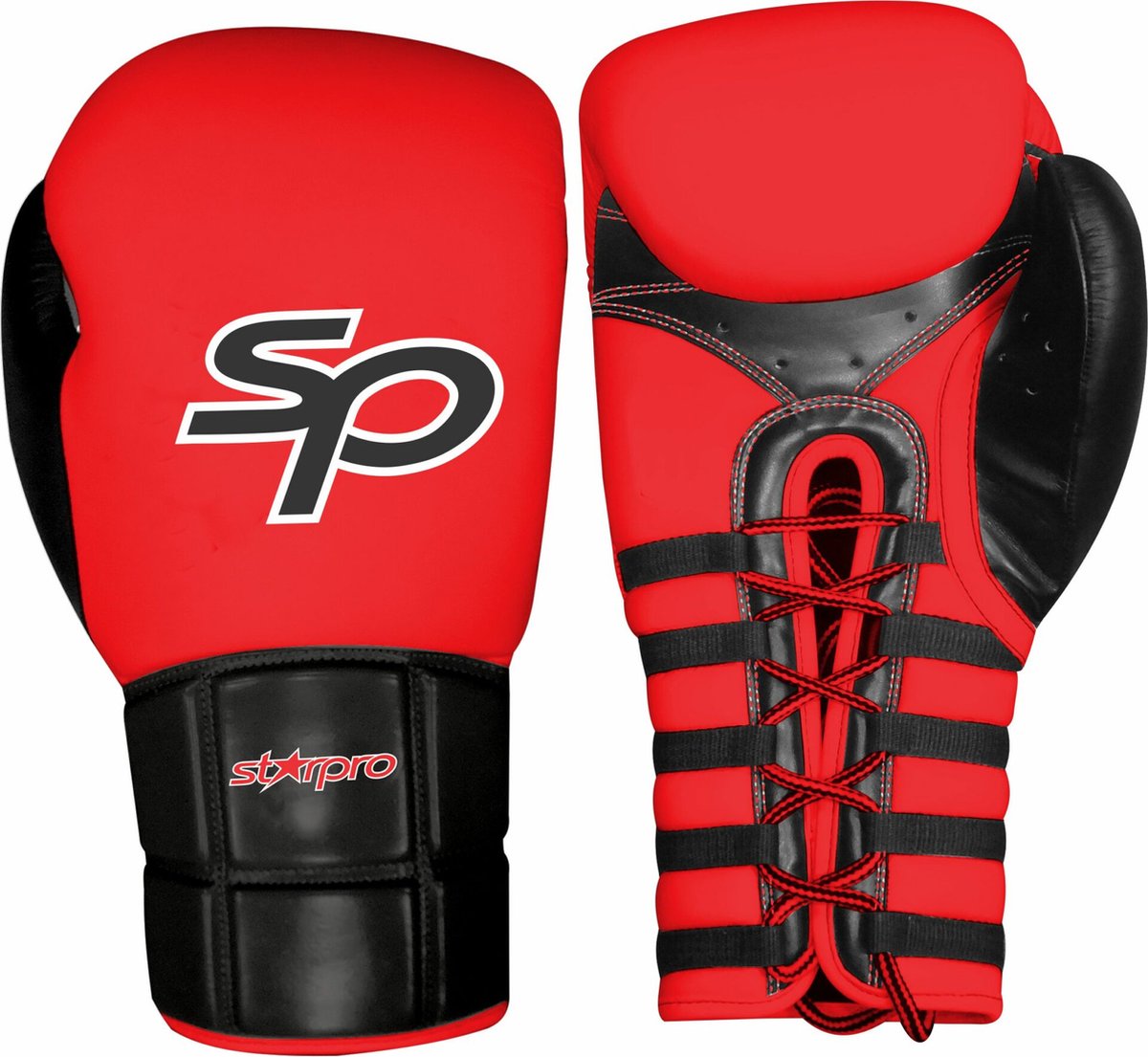 Safety Sparring Boxing Glove Layered Foam | Rood / Zwart (Maat: 18OZ)