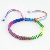 Megasieraden - Gevlochten armband / enkelband in levendige regenboogkleuren
