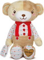 knuffelbeer junior 32 x 20 cm polyester bruin/wit