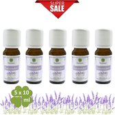 Lavendel olie 100% Pure Etherische Olie | 5x10ml | Reinigend kalmerend | Helpt tegen slapeloosheid | Merk VitexNatura