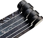 Moodadventures | Washi Tape | Set 6 Verschillende Rollen Zwart-Goud | Papier en Knutselen