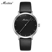 Longbo - Meibin - Dames Horloge - Zwart/Zilver/Zwart - 34mm