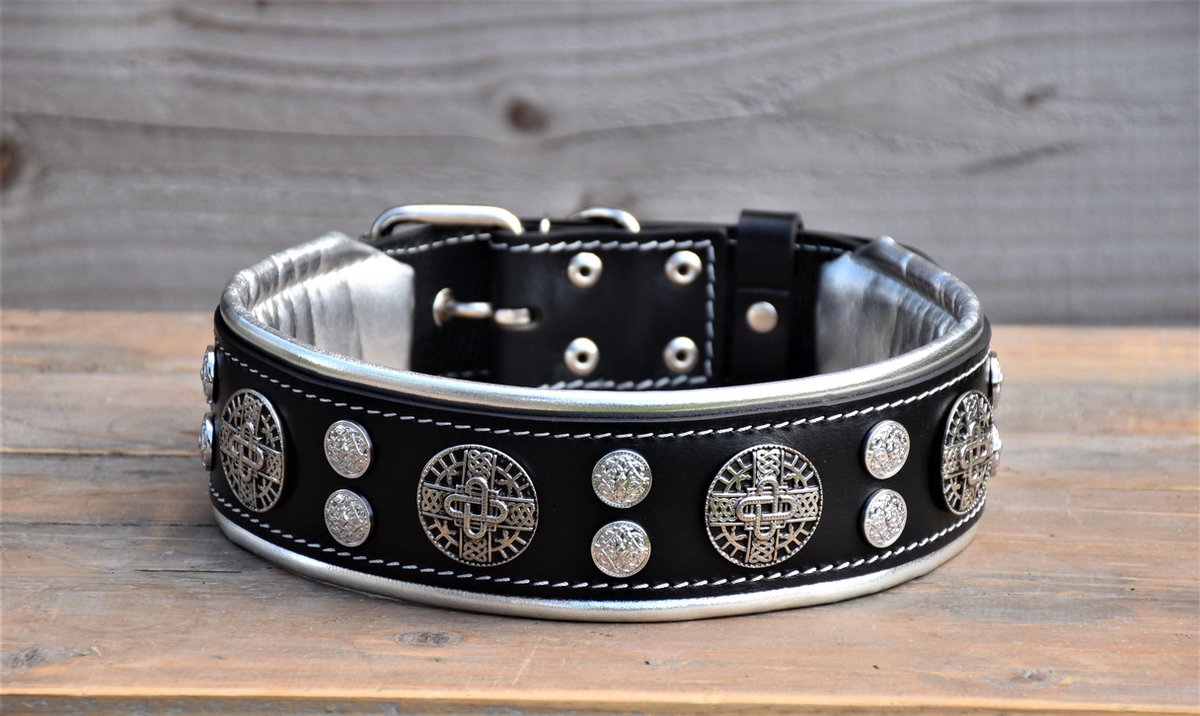 BESTIA HECTOR SILVER HONDEN HALSBAND MAAT L (57.5-67.5 CM)