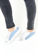 LOLALIZA Sneakers met veters - Light Blauw - Maat C39