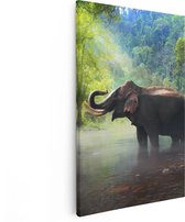 Artaza Canvas Schilderij Olifant In Het Water - 20x30 - Klein - Foto Op Canvas - Canvas Print