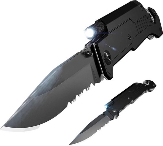 Zakmes - Multitool - Survival Mes - Met Veiligheidshamer, Gordelsnijder & LED - Leatherman & Victorinox - Vlindermes / Butterfly Knife Zakmes - Multitool - Survival Mes - Met Veiligheidshamer, Gordelsnijder & LED - Leatherman & Victorinox - Vlindermes / Butterfly Knife