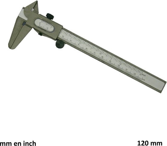 Steelwood Schuifmaat - Staal - Bereik 120 mm - Schaal in mm & inch