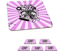 Onderzetters voor glazen - Vintage - Film - Pet - 10x10 cm - Glasonderzetters - 6 stuks Onderzetters voor glazen - Vintage - Film - Pet - 10x10 cm - Glasonderzetters - 6 stuks