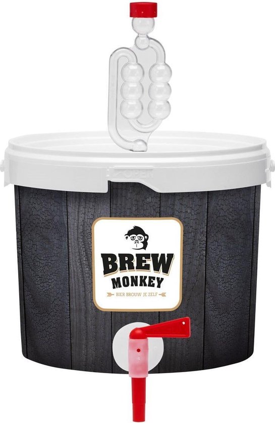 Brew Monkey® Vergistingsemmer 5 Liter - Inclusief Tapkraan en Waterslot - Bierbrouwpakket Tool