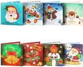 Cartes de Noël Rubye® Peinture de diamants - Peinture de diamants Adultes - Avec Enveloppes - Noël - 8 pièces