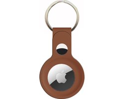 Swissten Apple Airtag Sleutelhanger - Leer - Bruin
