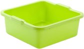 Kunststof teiltje/afwasbak vierkant 8 liter groen - Afmetingen 32 x 31 x 12 cm - Huishouden
