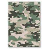 Camouflage/legerprint luxe schrift gelinieerd groen A5 formaat - Notitieboek - Kantoor schrift