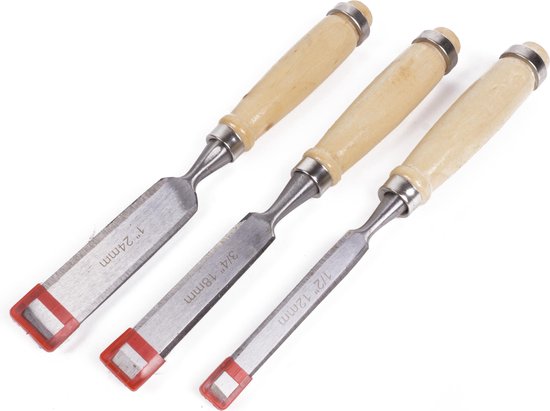 Jeu De 4 Ciseaux à Bois (ciseaux à Bois) – Tailles 6, 12, 18, 24 Mm, Pour Travail Du Bois Et Bricolage