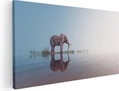 Artaza Canvas Schilderij Olifant Bij Het Water - 100x50 - Groot - Foto Op Canvas - Canvas Print