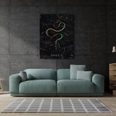 Luxe Canvas Schilderij Gucci Snake | 75x100 | Woonkamer | Slaapkamer | Slang | Design | Art | Modern | ** 4CM DIK! 3D Effect**
